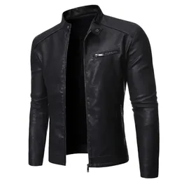 Negizber Plus Velvet Pu Men Leather Jacket Casual Solid Col 220816