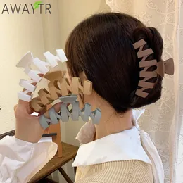 Pazurki do włosów z daleka krab stały kolor akrylowy barrette vintage fryzury proste eleganckie hair akcesoria