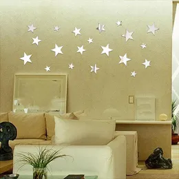 Mirrors 3D Mirror Star Wall Stickers eetkamer gangpad Persoonlijkheid Decoratieve woonstickers Espelhpmirrors