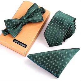 Мужские галстуки наборы галстук и карманный квадратный лук, набор 3pcs bowtie stripe черная шейная галстука.