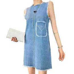 SKIRTSSKORTS Designer feminino vestido jeans sem mangas Vestido de verão respirável es letra bordado estilo casual para mulher