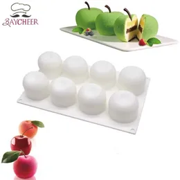 DIY 8 CAVITIES CHerry Fruit Shape 3D Silicone Forms For Cake Mousse PASTRY Baking Tools Cake Decorating Tools T200523