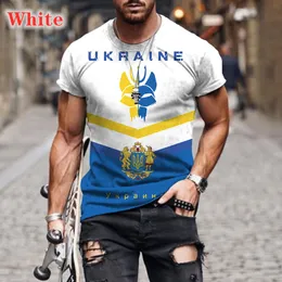 2022 T-shirty mody męskie Ukraina Flagowa Ogniarna odzież krótkie rękawy