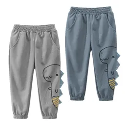 Autumn Catton Pants For 2-7 Years Boys Casual Sport Toddler Boy Pants Kids Children Thin Pants Dinosaur Sweatpants Bottom LJ201127