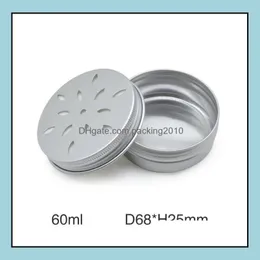 Förpackningsboxar Office School Business Industrial 60 ml Fashion Cream Jar Pot Hollow Metal Aluminium Round Tin Ca Dhrun