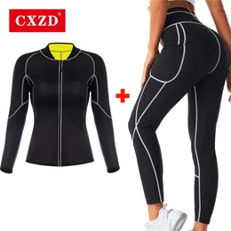 CXZD Sauna Suit Sauna Pantaloni della tuta Tuta in neoprene Sudorazione Shapers Donna Perdita di peso Brucia grassi Corsetto Body Shaper Dimagrante 220801