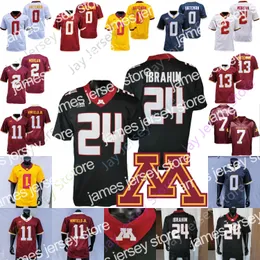 James Minnesota Golden Gophers Camisa de futebol NCAA College Tanner Morgan Rashod Bateman Antoine Winfield Jr.