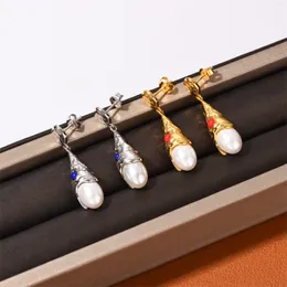 Retro Water Drop Oliver Bonas Pearl Earrings With Thumping Texture 