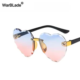 WarBlade Cute Heart Rimless Kids Sunglasses Shape Children Sun Glasses Boys Girls Travel Shades UV400 Protection Eyewear 220705