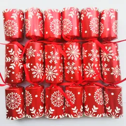 Other Festive Party Supplies Christmas Cracker Set of 6pcs 10Inch crackers with snap and prize Father snowflake Santa Claus 230206