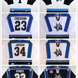 Thr Hot 2017 Anpassen ECHL Augusta Lynx 1 Peter Hamerlik 23 Mike Erickson 34 Brett Jaeger Herren Damen Kinder Stickerei Hockey Trikots Goalit Cut