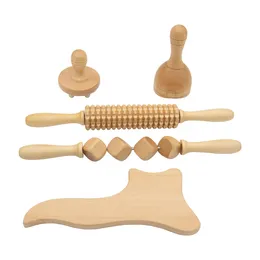 Holz-Therapie-Massagegeräte, 100 % natürliches Holz, Maderoterapia, Lymphdrainage-Werkzeuge, Massage-Set