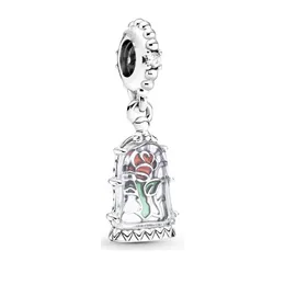 925 Silver Charm Beads Dangle Flower Mum Mom of my Heart Bead Fit Pandora Charms Bracelet DIY Jewelry Accessories