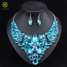 Fashion Crystal Jewelry Sets Bridal Necklace Earrings Sets Wedding Party Jewelery Dress Jewellery Decoration Accessories 220726