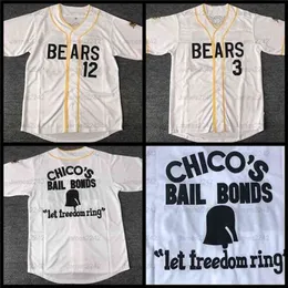 Nikivip Bad News Bears #12 Tanner Boyle #3 Kelly Leak Movie Baseball Jersey Chico's Bail Bonds All Bitched White S-3XL High