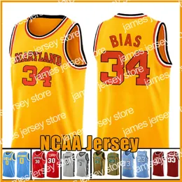 New 34 Len Bias University of Maryland NCAA Basketball Jersey College Russell 0 Westbrook 32 Jimmer 31 Fredette 31 Reggie 31 Miller maglie RVES