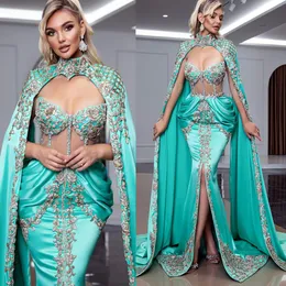 2022 Plus Size Arabic Aso Ebi Luxurious Mermaid Lace Prom Dresses Beaded Crystals Evening Formal Party Second Reception Birthday Engagement Gowns Dress ZJ223