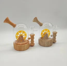 Il nuovo unico narghilè in silicio alto 6,30 pollici Modellazione di narghilè ruota idraulica tubi dell'acqua in silicone bong vetro bong dab rig piattaforme petrolifere tabacco sigaretta