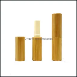 Packing Bottles Office School Business Industrial 4G 5G FL Natural Bamboo Lipstick Bottle Empty Tube Classical Makeup Diy Handmased Lip Glo