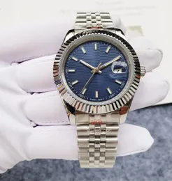 Męski zegarek 40mm mechaniczny automatyczny pełny stal nierdzewna świecący nowy niebieski luksusowy damski zegarek pary klasyczne zegarki
