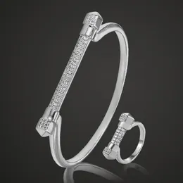 Örhängen halsband zlxgirl märke zirkonia brud smyckesuppsättningar för kvinnor glänsande kärlek armband ringer kvinnors vintage bangleaneis ouro pulseira