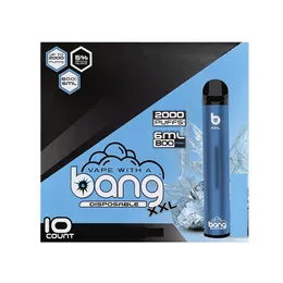Bang XXL 2000 Puffs E Cigarros descartáveis ​​Vapes Pen POD 5% NIC 800mAh Elfbars de bateria
