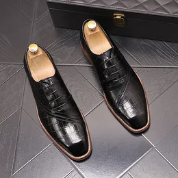 British Style Classic White Business Wedding Dress Shoes Spring High Quality Black Leather Lace-up Formal Groomsman Business Driving Walking Loafers N31