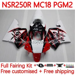 OEM Motorcycle Bodys For HONDA NSR250 NSR 250 R MC18 PGM2 MC16 1988-1989 Bodywork 124No.5 MC 16 18 NSR 250R NSR250R 88 89 NSR250RR 1988 1989 Fairing Kit white red