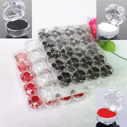 20pcs/lot 3 Color Options Jewelry Package Ring Earring Box Acrylic Transparent Wedding Packaging Jewelry Box 220812