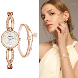 Relógios de pulso 2022 Pulseira de diamante de discagem pequena relógios Han Edition contraiu a moda Feminino Feminino Feminino Cadeia Handal