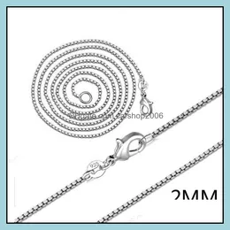 Chains Necklaces Pendants Jewelry Sier Box Chians 2Mm Link Chain Necklace For Women Girl Fashion Wholesale Ship 0356Wh Drop Delivery 2021