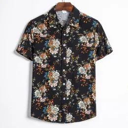 남성용 티셔츠 Kancoold 남성 T 셔츠 망 민족적인 짧은 소매 캐주얼 인쇄 하와이 블라우스 칼라 여름 해변 카메인 다운