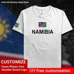 NAMIBIA Country Flag Tshirt DIY Custom Jersey Fans Name Number Brand Cotton T shirts Men Women Loose Casual Sports T shirt 220620