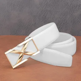 Belts White Designer Men X Letter Slide Buckle Casual Luxury Waist Strap High Quality Fashion Cinto MasculinoBeltsBelts