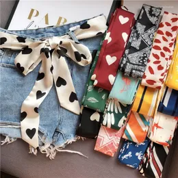 Bältesval Ribbon Jeans Dress Belt Women Imitation Silk Scarf slips Dekorativa tygremsor All-Matchwide midja för 5x200cmbälten Emel22