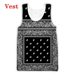 Artı Boyutlu S-6XL Yeni büyük boyutlu kadınlar yuvarlak kolsuz yelek 3d baskılı tişört kadın yaz bandana kırmızı paisley kısa kol 005