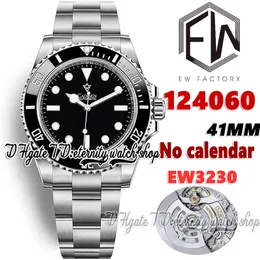 EWF V2 ew124060 EW3230 No Date Automatique Montre Homme 41MM Céramique Lunette Cadran Noir Bracelet Acier Inoxydable 904L Avec Même Carte De Garantie Série Eternity Montres