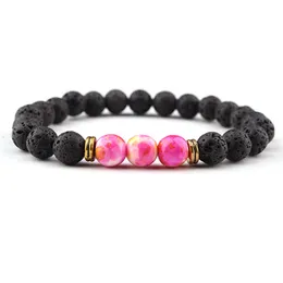 8mm Natural Energy Lava Stone Strands Bracelets Handmade Beaded For Lady Women Charm Yoga Fashion Jewelry