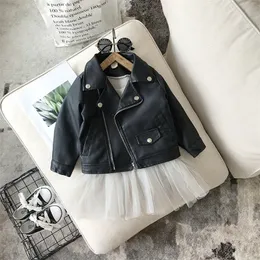 Baby Girl Boy Spring Autumn Winter PU Coat Jacket Kids Fashion Leather Jackets Children Coats Overwear Clothes 110age 220812