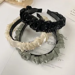 Moda kadın Saç Aksesuarları Noktası Pileli Hairband Işık Örgü Bandı Yetişkin Yaz Türban Şapkalar