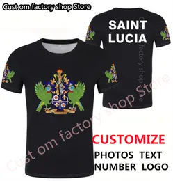 Saint Lucia T Shirt DIY مجاني مخصص رقم اسم LCA T Shirt Nation Flag LC Country College Print Text P O 0 Clothing 220616