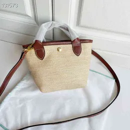 Xiaozhong Lady Longxiang Straw Woven Bag Messenger Handbag Shoulder Bag Dumpling Cabbage Basket Women's Bag220614