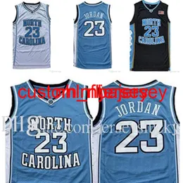 Hochwertige NCAA North Carolina Männer Tar Heels 23 Michael Jersey UNC College-Basketball-Trikots Schwarz Weiß Blau S-XXL