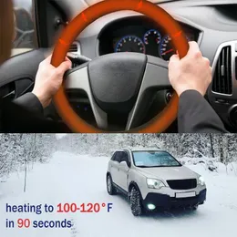 Koło kierownicze obejmują elektryczne szybkie ogrzewanie 12V Teering Pad Cover CAR Orywa ciepła w ręce zima ochroniarz Whee M7L9steering