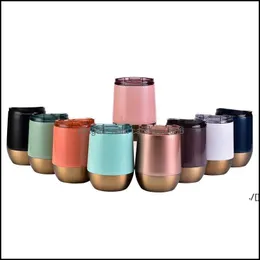 Tassen Trinkgeschirr Küche Esszimmer Bar Hausgarten Ll 13 Unzen Eierbecher Becher Edelstahl Wein Tumbler Doppelwand Eier Form Tassen Tumble Dh7L6