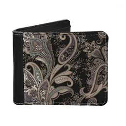 Wallets Men Women Cashew Flowers Print Luxury Leather Money Storage Bags Coin Card Holder Cartera Hombre Purses Billetera