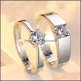 Band Rings Jewelry Classic Couple For Men Women Cz Stone Trendy Wedding Lovers Romantic Valentines Day Present Accessory Drop Delivery 2021