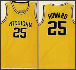 رجال كرة السلة ميشيغان ولفيرينز #25 Jace Howard Retro Basketball Limited Jersey