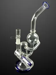 Bong de água de vidro azul reciclar narguilé filtro de tabaco óleo Dab Rigs cachimbo com junta