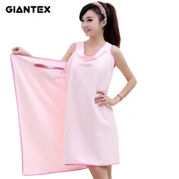 GIANTEX Bathroom Women Microfiber Bath Towels for adults Wearable Beach Towel Bath Wrap Towel Bath Gown serviette de bain toalha T200529